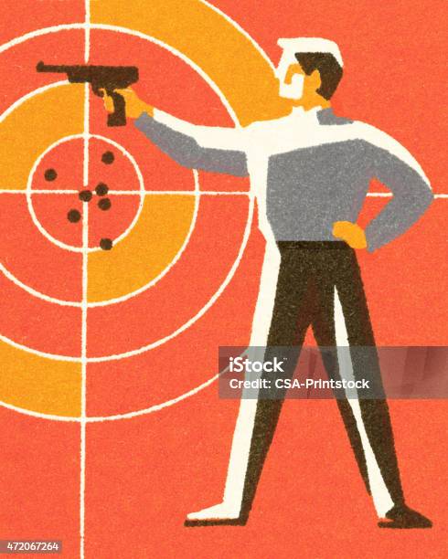 Sharp Shooter Stock Illustration - Download Image Now - Gun, 2015, Adult
