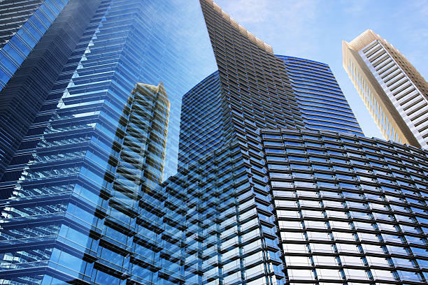 Skyscraper Glass Facade Architectural Abstract stock photo