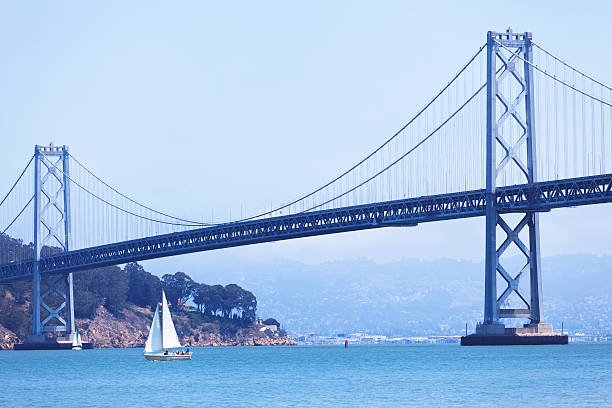 istock Bay Bridge with sailboat in San Francisco 472068603