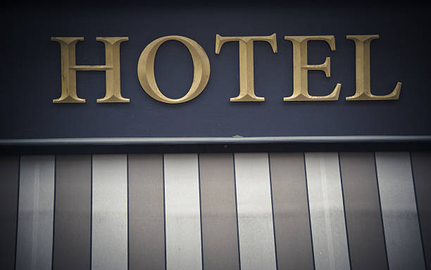 istock Hotel entrance sign 472068681