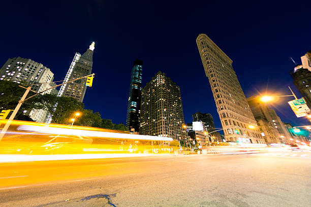istock Flatiron Building and Traffic in Manhattan at Night 472069605