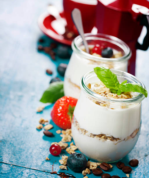 istock Healthy breakfast - yogurt with muesli and berries 472069714