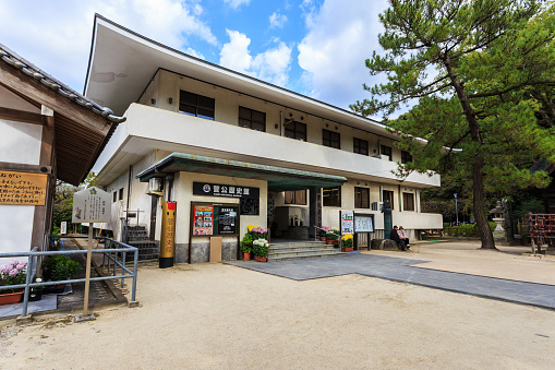 Fukuoka, Japan - November 13 2013: Kanko Historical Museum situated in Dazaifu Tenmangu, displays the main events in the life of Michizane in small dioramas