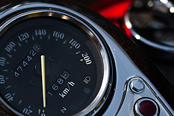 istock Motorcycle speedometer closeup view 472070564