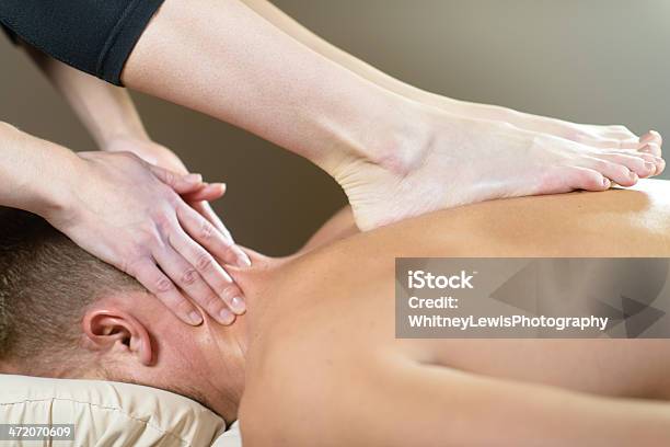 Ashiatsu Neck Massage Stock Photo - Download Image Now - Adult, Alternative Therapy, Back