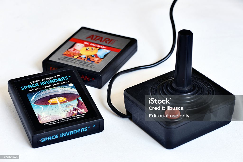 Vintage Atari 2600 Jogo de vídeo cartuchos com'joystick' - Royalty-free Kabuki Foto de stock