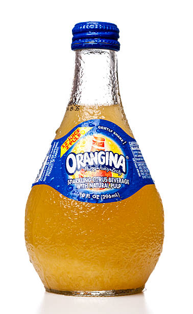 Orangina Sparkling Citrus Beverage Bottle Stock Photo - Download