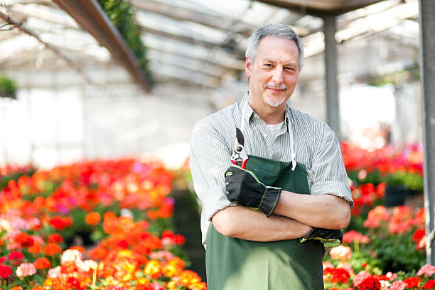istock Gardener in a green house 472073905