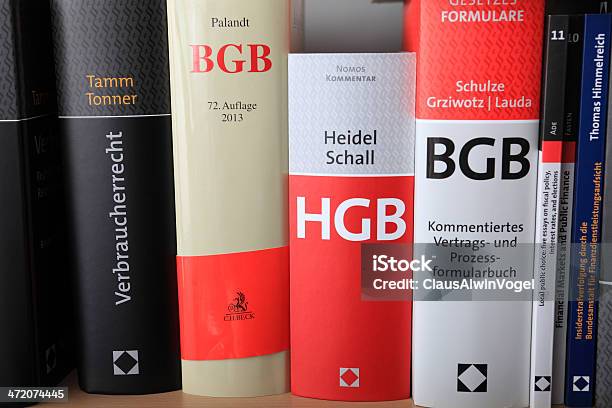 Books Of German Law Stock Photo - Download Image Now - German Paragraph Icon, Law, Book