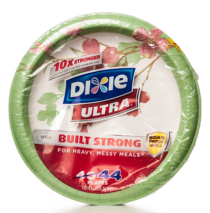 Miami, USA - November 19, 2013: Dixie ultra 10x stronger 44 plates package. Dixie brand is owned by DIXIE CONSUMER PRODUCTS LLC