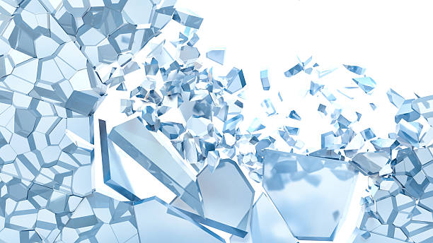 istock Abstract Illustration of Broken Blue Glass isolated on white bac 472076206