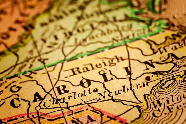 istock North Carolina State on an Antique map 472076228