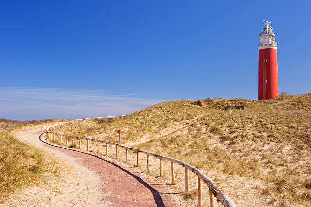 Lighthouse on the island of Texel in The Netherlands stock photo