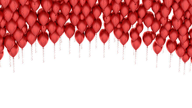 istock Isolated image of a red balloon over white 472076868