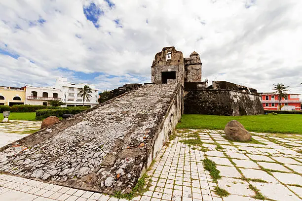 View of the Santiago Bastion in Veracruz, a remnant of the XVI wall that surrounded the city for protection against pirates.