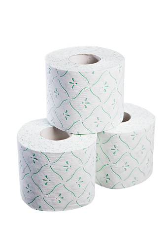 isolated white toilet paper