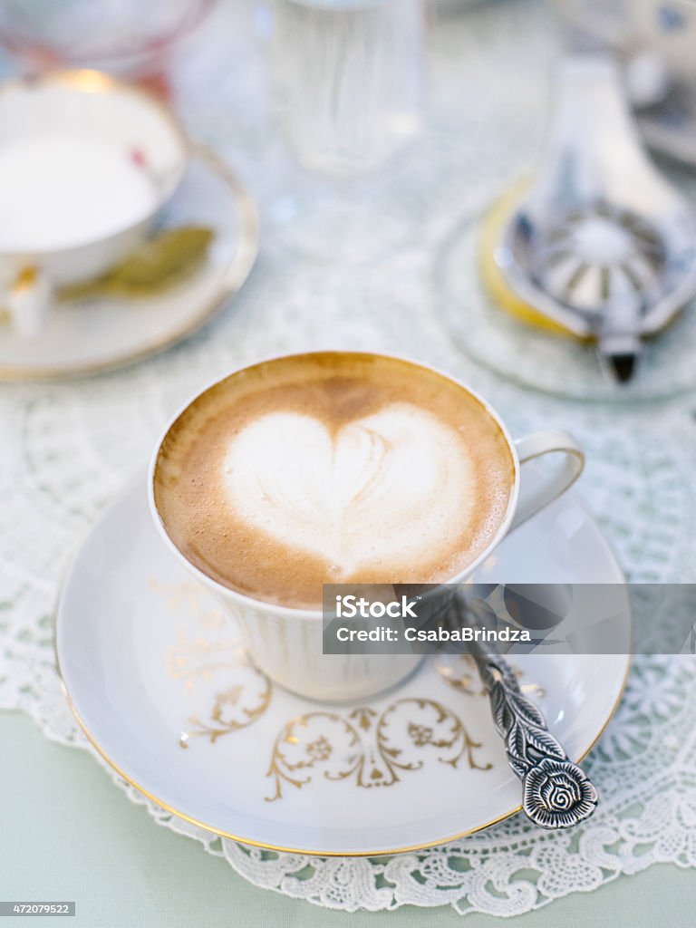 Cappuccino Cappuccino in a Budapest coffee bar 2015 Stock Photo