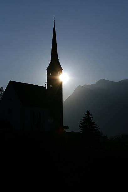 Church in front of the sun
