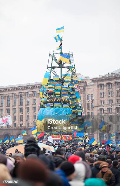 Revolution In Ukraine Euromaidan Stock Photo - Download Image Now - 2013, Banner - Sign, Blue