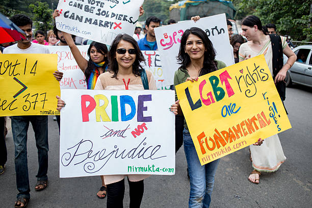 Bangalore_Pride_activists stock photo