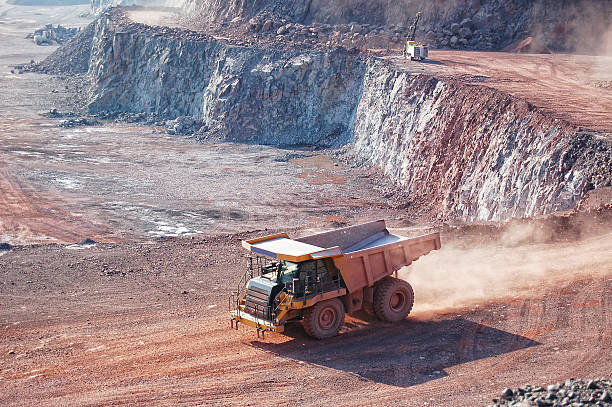istock dumper truck on road in surface mine quarry 472081679