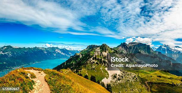 Mountains Above Interlaken And Brienze Lakes Iii Stock Photo - Download Image Now - Interlaken - Switzerland, Lake Brienz, Switzerland