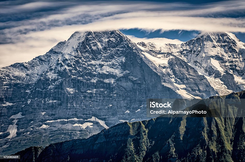 Montagne del Bernese Alpi: Monte Eiger e Mönch - Foto stock royalty-free di Monte Eiger