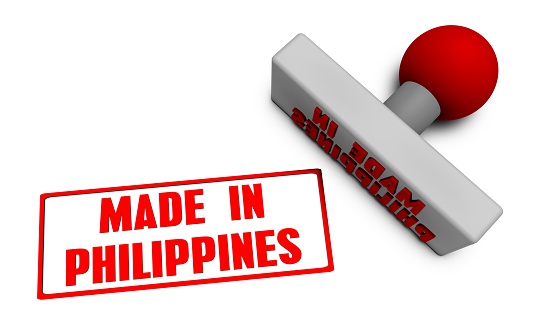 Made in Philippines Stamp or Chop on Paper Concept in 3d