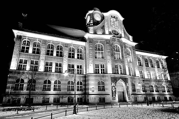 90+ High School Building Night Stock Photos, Pictures & Royalty-Free ...