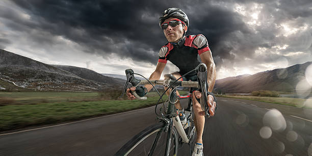 istock Cyclist Coming Home After Hard Ride 472085327