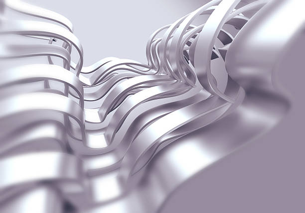 istock shiny metal plate wave abstract background 472086066