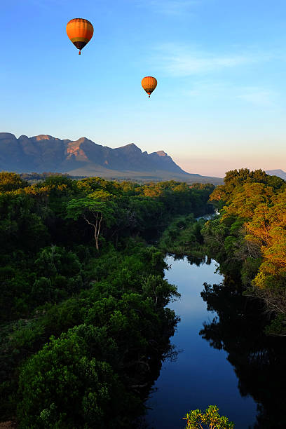 istock Hot air balloons over Africa. 472086764