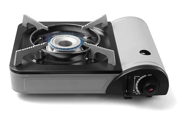 istock Portable Gas Stove with Blue Flame 472087476