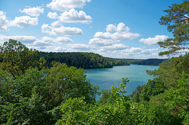 istock Beautiful lake in forest, Lithuania 472090693