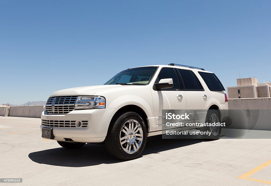 Lincoln Navigator Scottsdale, United States - June 21, 2011: A photo of a parked white Lincoln Navigator SUV. The Navigator is simliar to the Ford Expedition and is a little more luxurious and expensive. Ford Motor Company Stock Photo