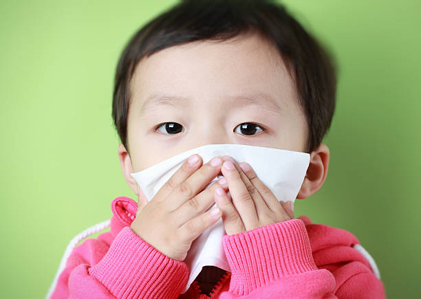 Cute children Cleaning nose