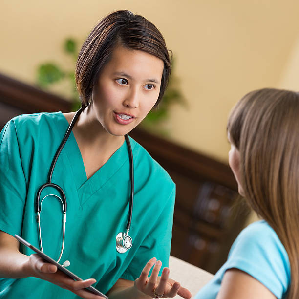 istock Asian doctor or nurse explaining diagnosis to patient 472093983