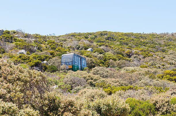 flying dutchman funicular al cabo punto en su forma de pluma - cape point fotografías e imágenes de stock