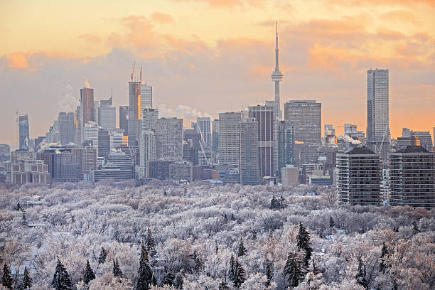 Toronto Winter Sunset stock photo