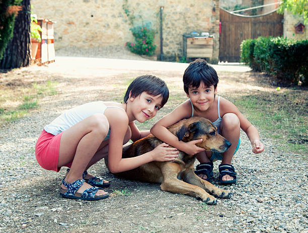 istock Little girls with her dog 472096857