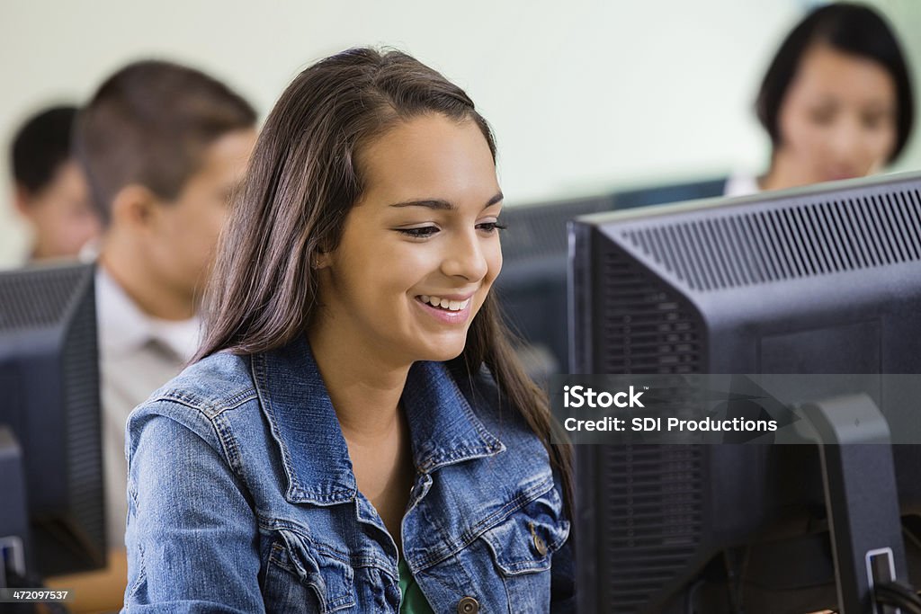 Student Tipe Computer High School Student Typing During Computer Lab Class Stock Photo ...