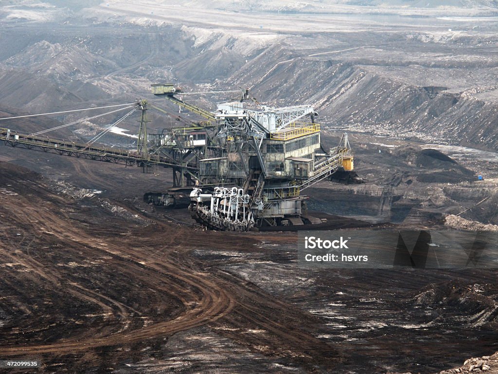 Offene Strip Coal mine mit Eimer-Rad excavator im Boot - Lizenzfrei Bergbau Stock-Foto