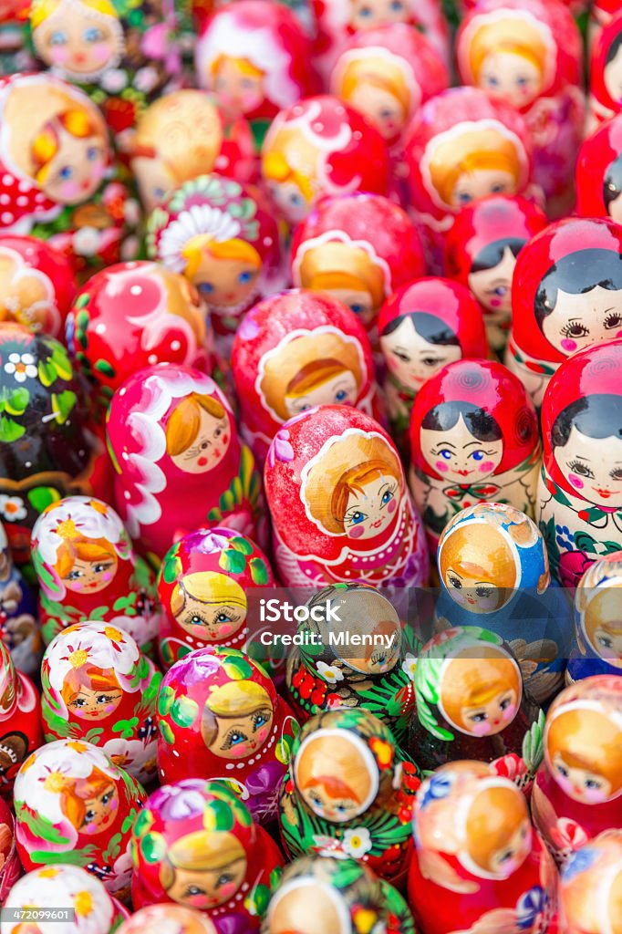 Russian Souvenir, Babushka Nesting Doll Matryoshka or Babushka Souvenir, the Famous Russian Nesting Doll. Moscow, Russia. Russian Nesting Doll Stock Photo