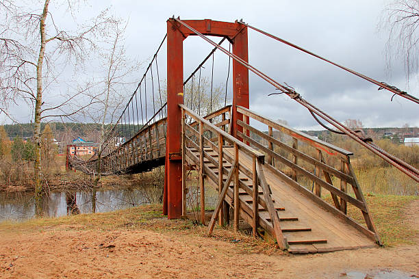 istock Suspension bridge across the Volga River 472100092