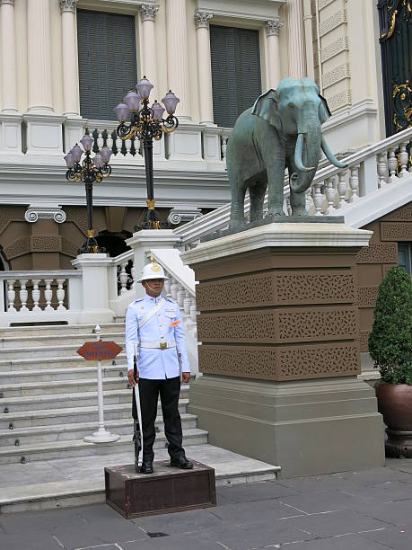 guardia real, grand palace, tailandia - tourist photographing armed forces military fotografías e imágenes de stock