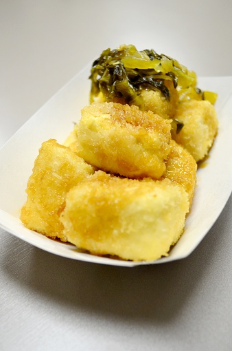 Taiwanese style deep fried tofu with pickles