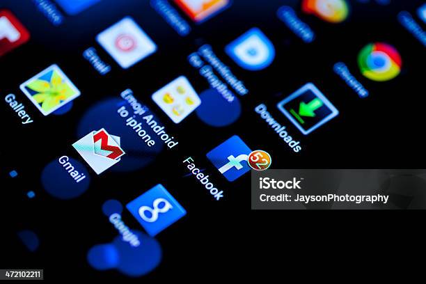 Facebook Notifications With Other Mobile App Stock Photo - Download Image Now - Adulation, Advice, Alertness