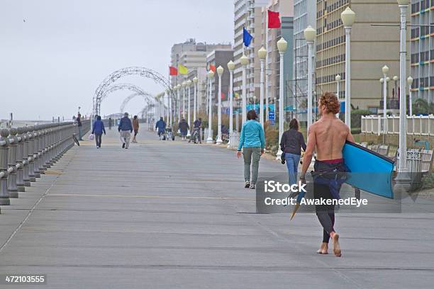 People Walk The Virginia Beach Boardwalk Stock Photo - Download Image Now - Virginia Beach, Active Lifestyle, Arranging