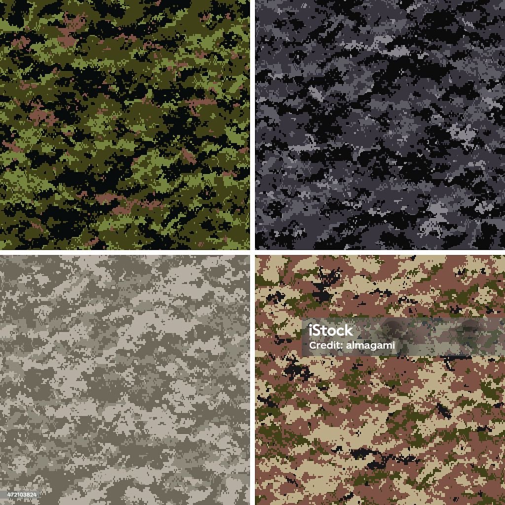 Seamless digital camouflage patterns  Camouflage stock vector