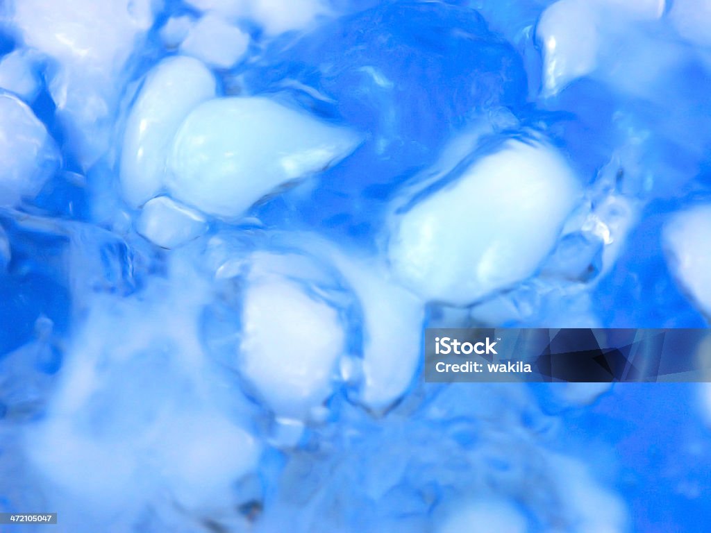 Bubbles with smoke in blue water - dry ice underwater Dry Ice Stock Photo